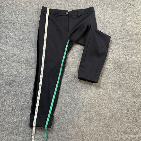 Sharis Place Pants Women 44 US 14/16 Black Grey Ponte Velvet Side Panel Trousers - Picture 7 of 13